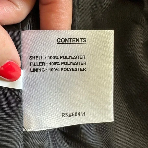 Nine West Black Diamond Quilted Puffer Jacket Belted Hooded Coat Large Chic - Picture 7 of 11